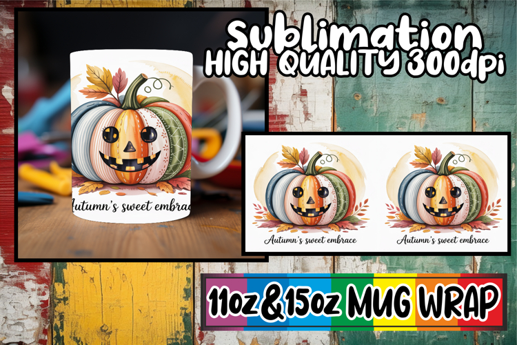 Wholesome escapes 11oz 15oz sublimation wrap, Pumpkin Waterc