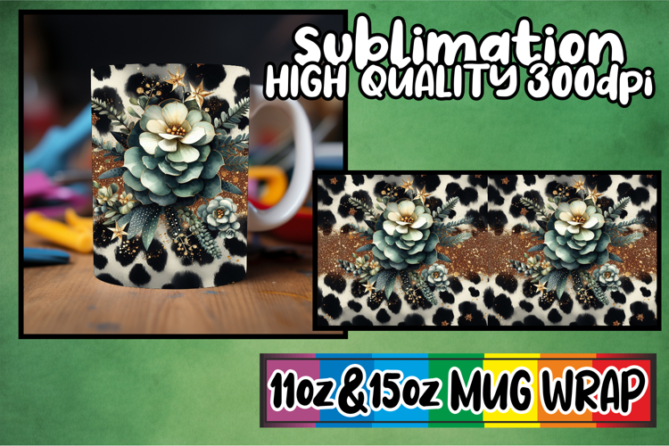 Whimsical nights 11oz 15oz sublimation wrap, Leopard Prints