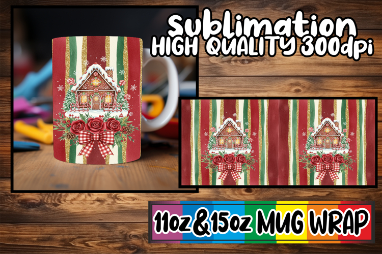 Charming scenes sublimation print wrap, Christmas