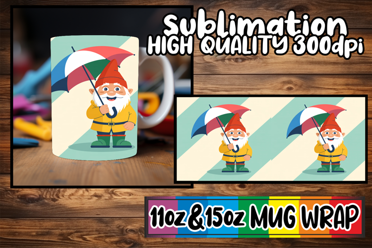 Vibrant dreams sublimation print wrap, Gnomes
