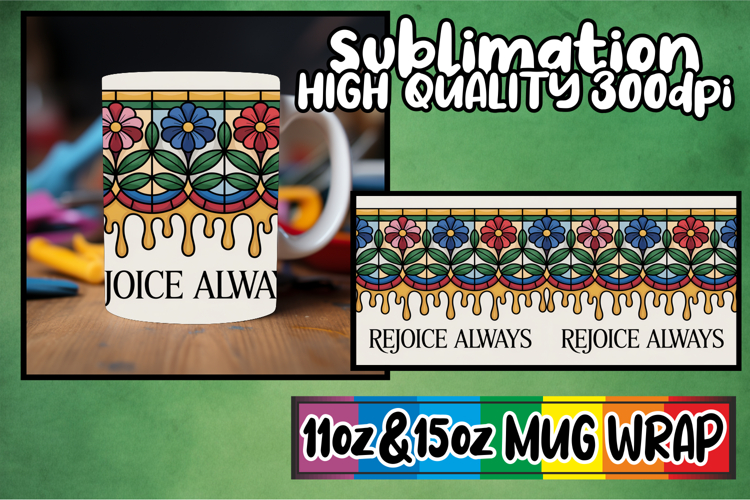 Cheerful heart 11oz 15oz mug wrap, Christian