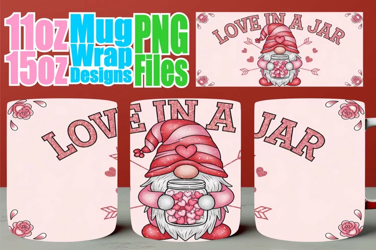 Joyful sunsets 11oz 15oz sublimation wrap, Valentines