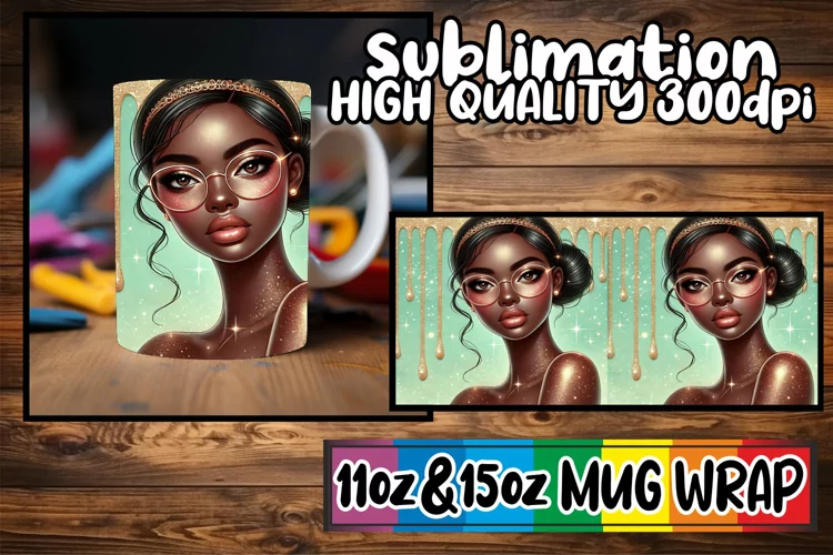 Unique adventures 11oz 15oz sublimation wrap, Afro Girl