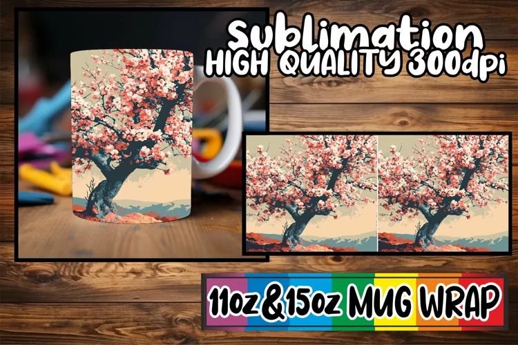 Whimsical Tree Artistry on Mugs Sublimation