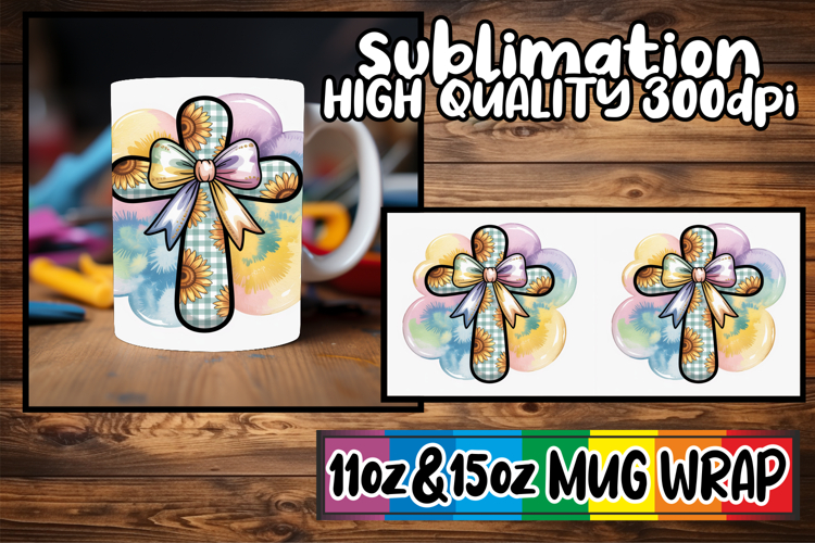 Gentle breezes 11oz 15oz mug wrap, Cross and Bow