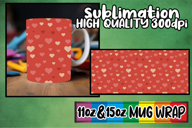 Playful afternoons 11oz 15oz sublimation wrap, Valentine's P example image 1