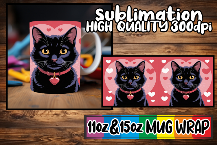 Wholesome memories sublimation wrap, Valentines Cat