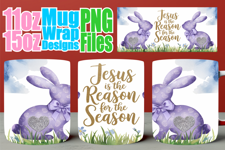 Joyful adventures 11oz 15oz sublimation wrap, Easter Bunny