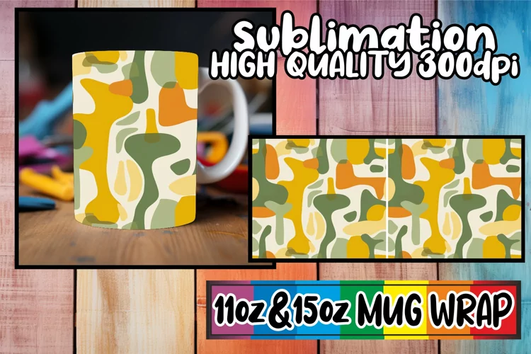 Springtime Vibes Abstract Mug Wrap Sublimation 11oz 15oz