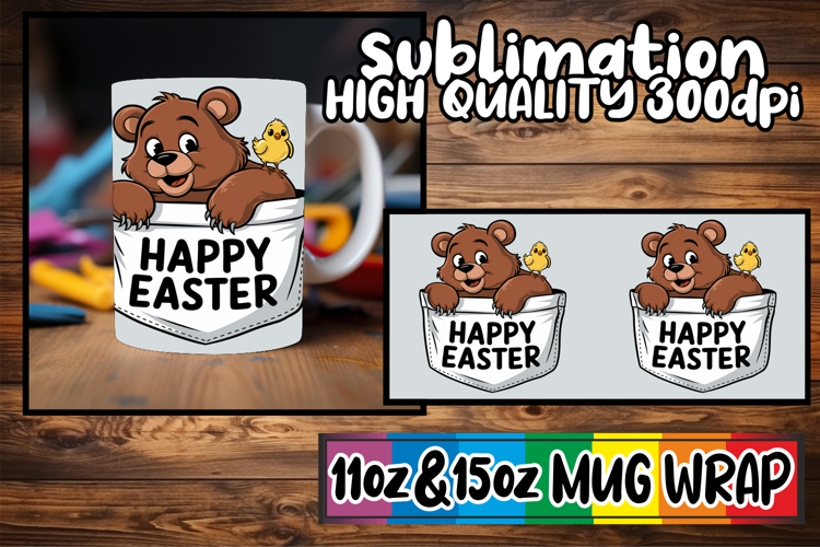 Happy journeys 11oz 15oz sublimation wrap, Easter Animals