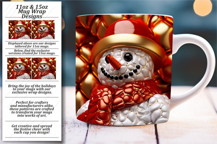 3D Inflated Puff Festivity: Christmas Mug Wrap