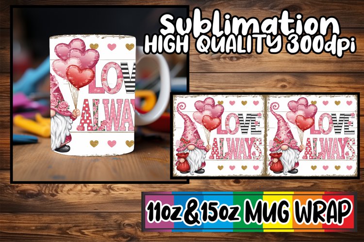 Wonderful morning sublimation 11oz 15oz mug wrap, Valenines example image 1
