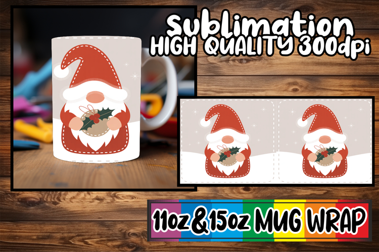 Sweet nostalgia 11oz 15oz sublimation wrap, Gnomes