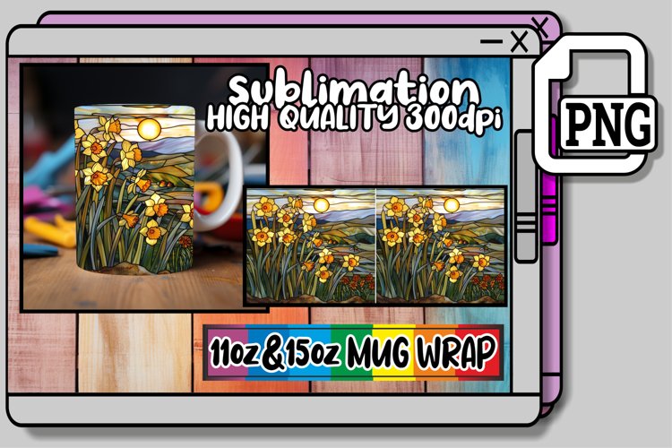 Alluring Stained Glass Mug Wrap Masterpieces 11oz/15oz example image 1