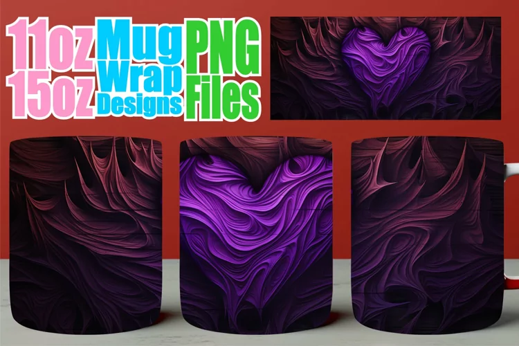 Love Blossoms: 3D Heart Sublimation Mug Wrap
