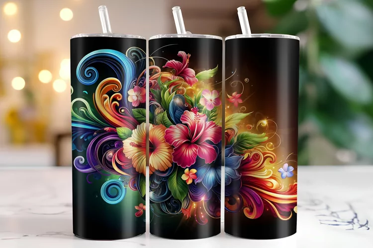 Flowers Tumbler Wrap | Sublimation | Tumblers