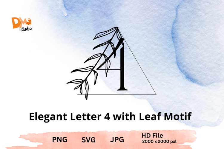 Monogram Elegant Letter with Leaf Motif - A to Z Nature-Insp