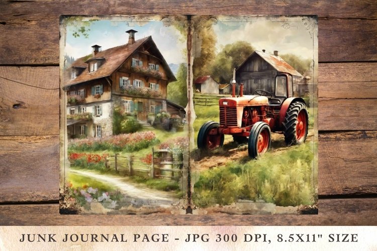 Printable Junk Journal Pages Farmhouse 1 example image 1