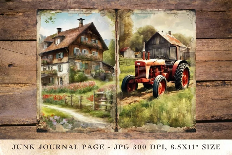 Printable Junk Journal Pages Farmhouse 1