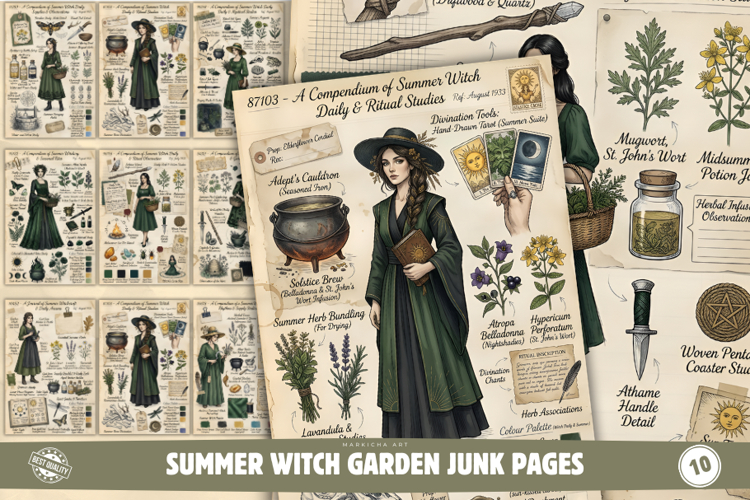 Summer Witch Garden Junk Pages example image 1