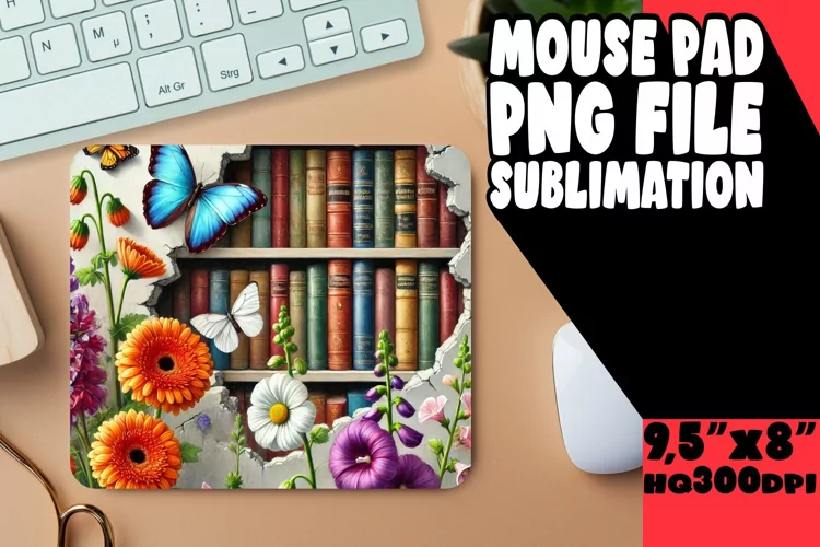 Bright MOUSE PAD Sublimation Style, Books