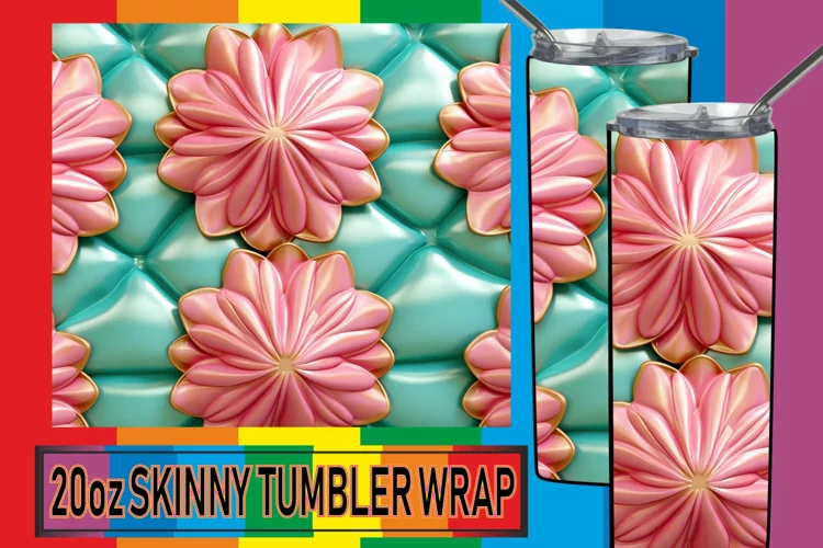 Inflated Puff Blooms: Sublimation Tumbler Delights