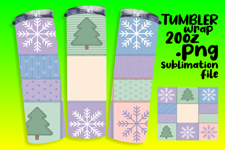VIBRANT 20oz Tumbler Wrap PNG , Christmas