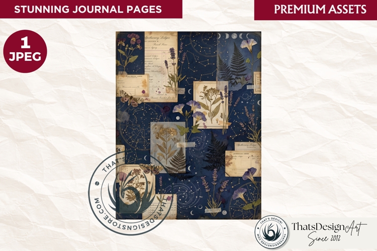 Botanical Herbarium Junk Journal digital paper textured