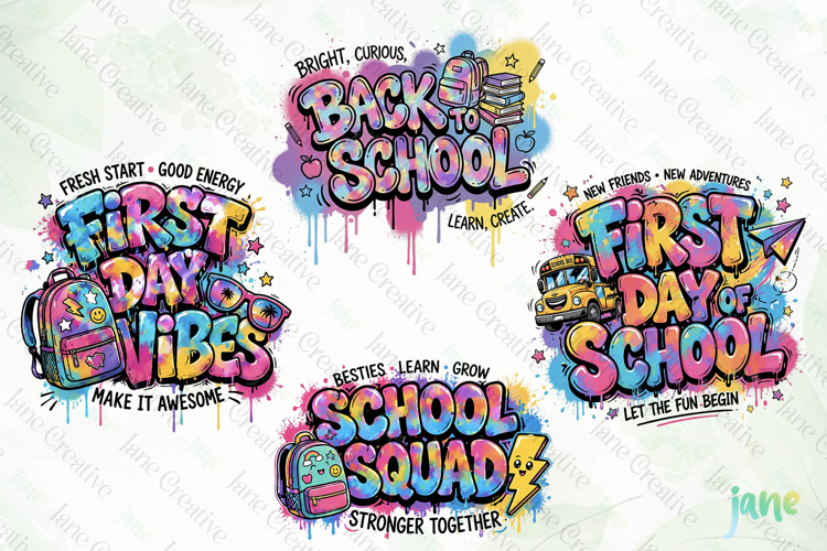 Back To School Graffiti Art Clipart