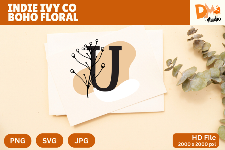 Floral Monogram Letter Svg Image 3