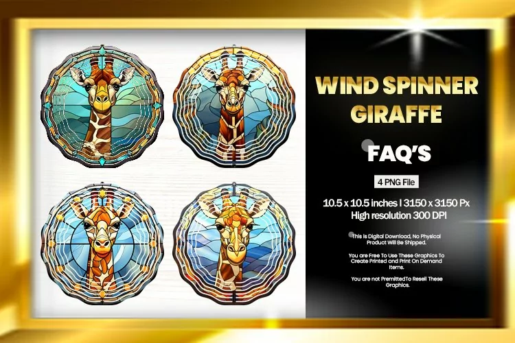 Giraffe Wind Spinner Sublimation - 04 Variations