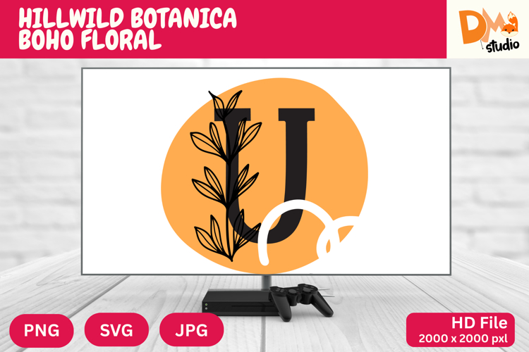 Hillwild Botanica Boho Floral Monogram