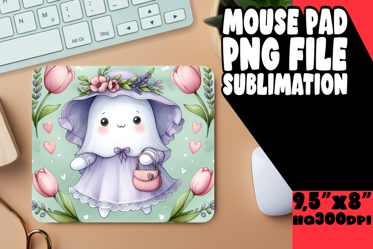 Joyful Mouse Mat Designs for Kids, Cute Ghost