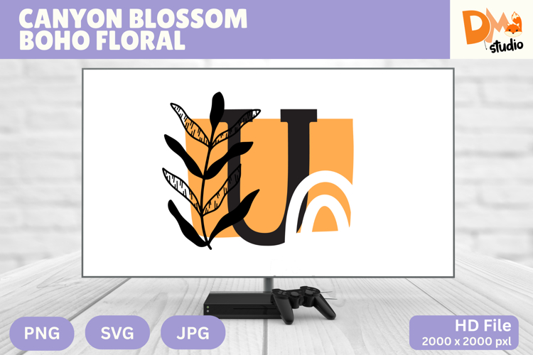 Canyon Blossom Boho Floral Monogram
