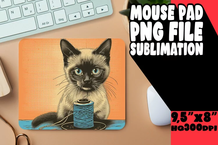 Cute Cat Theme Mouse Pad