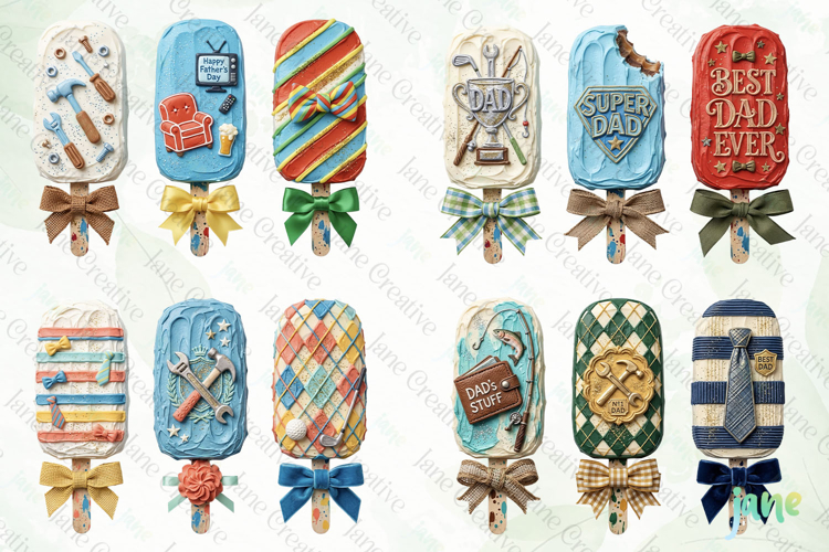 Fathers Day Popsicles Clipart