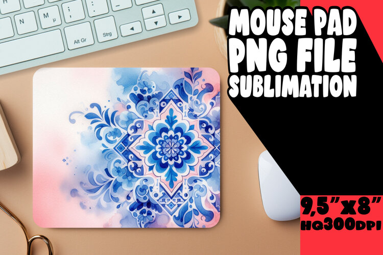 Enchanted Mouse Mat Sublimation Style, Watercolor Patter example image 1