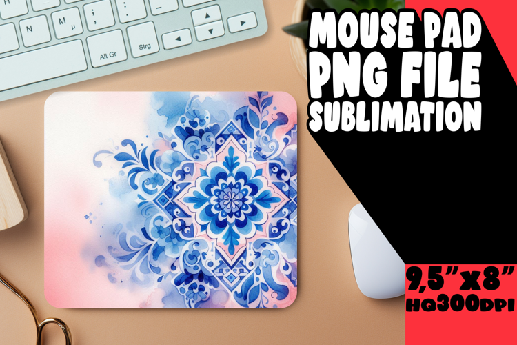 Enchanted Mouse Mat Sublimation Style, Watercolor Patter