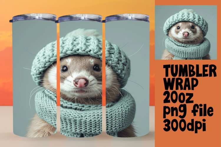 Winter-Themed Critters Tumbler Wrap Sublimation 20oz