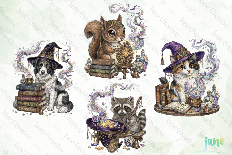 Whimsical Halloween Animal Clipart