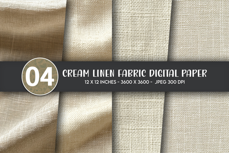Cream Linen Fabric Digital Paper