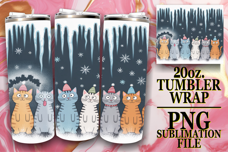 Vibrant Joy 20oz tumbler wrap, Funny Cat