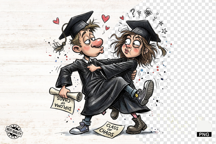 Graduation Girl and Boy PNG - Graduation Clipart
