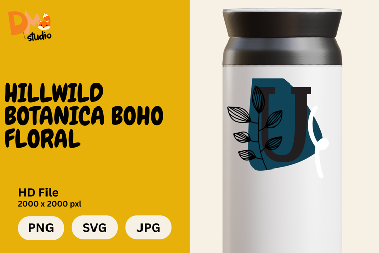 Hillwild Botanica Boho Floral Monogram