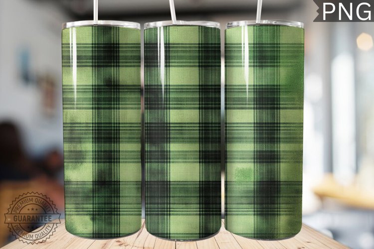 Green Plaid Tumbler Wrap - High Quality 300 Dpi example image 1