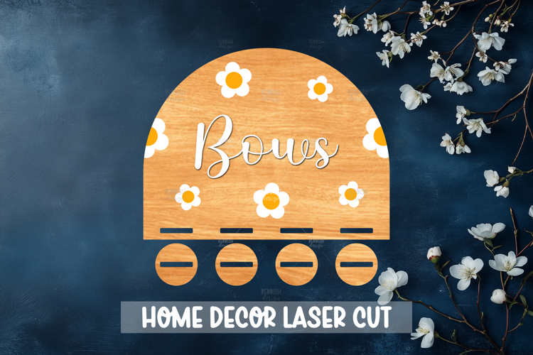 Bow holder laser cut - Wooden Nursery Decor Laser
