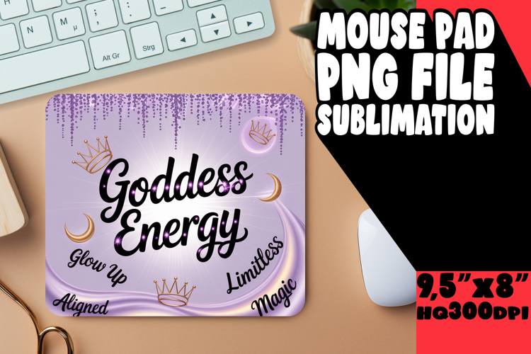 Playful MOUSE PAD Design Magic, Girl Quote