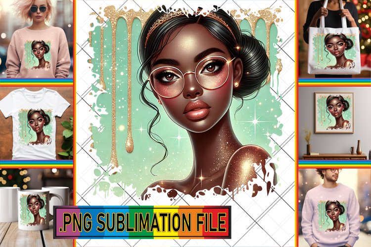 LUMINOUS TSHIRT Designs Ideas, Afro Girl