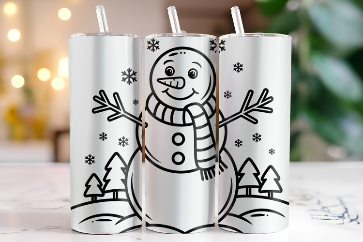 Christmas Snowman Tumbler Wrap | Christmas Wrap
