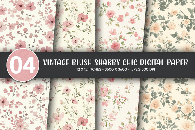 Vintage Blush Shabby Chic Digital Paper